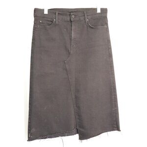 Mother Womens The Straight A Step Knee Fray Black Skirt Not Guilty Size 27